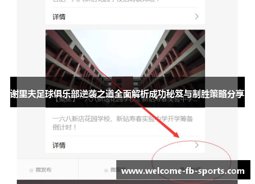 谢里夫足球俱乐部逆袭之道全面解析成功秘笈与制胜策略分享